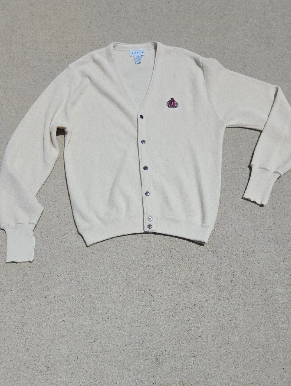 IZOD Vintage Button-Up V-Neck Cardigan Sweater Sz Lg